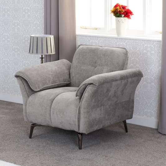 AMALFI 1 SEATER CHAIR GREY FABRIC