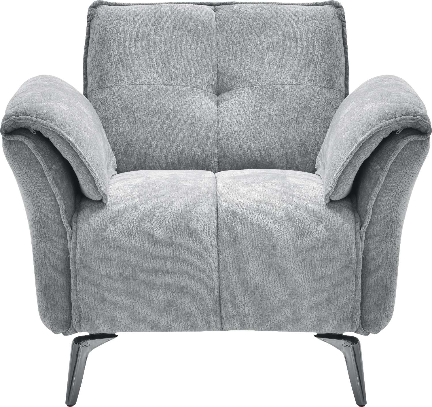 AMALFI 1 SEATER CHAIR GREY FABRIC FRONT