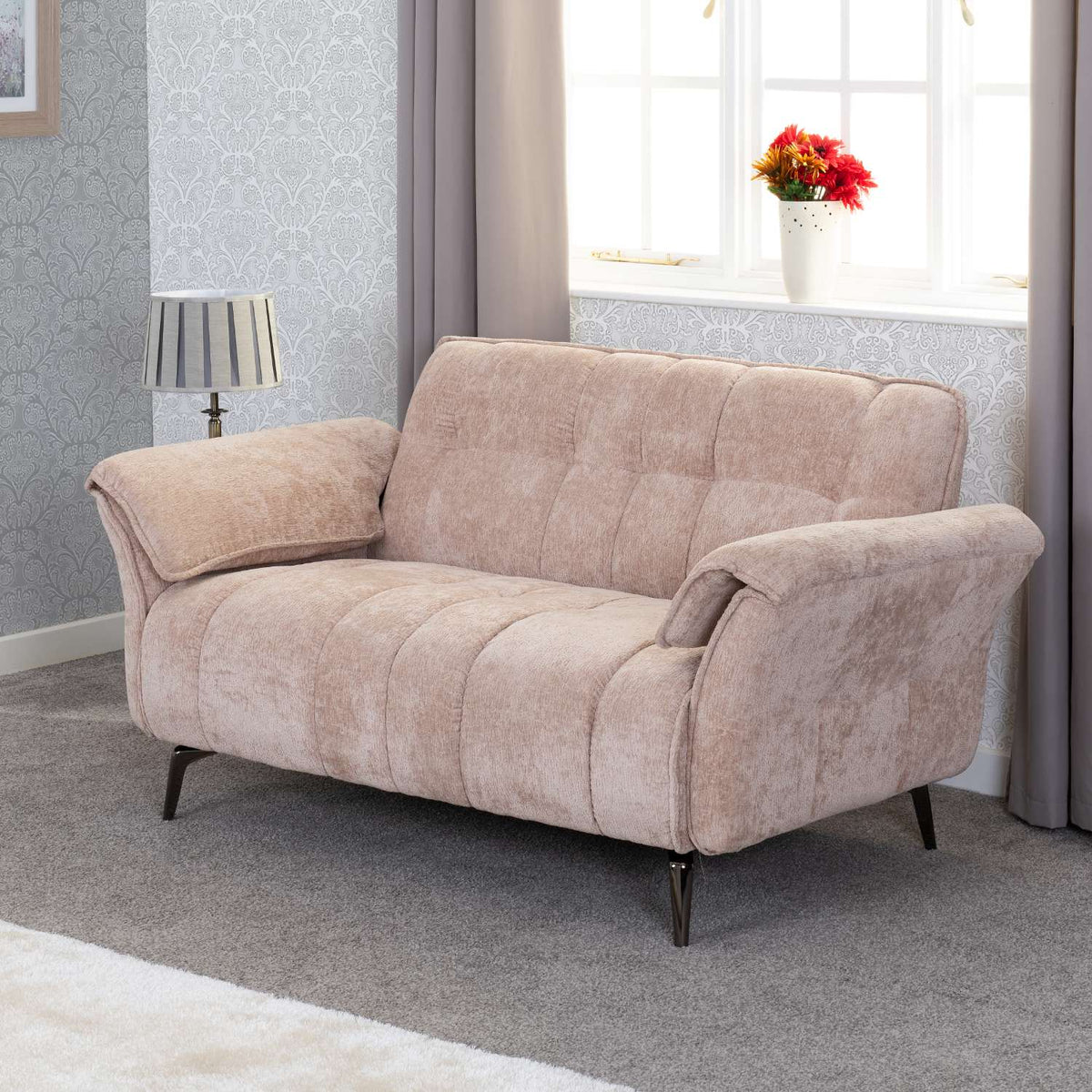 Amalfi 2 Seater Sofa Champagne Fabric 1