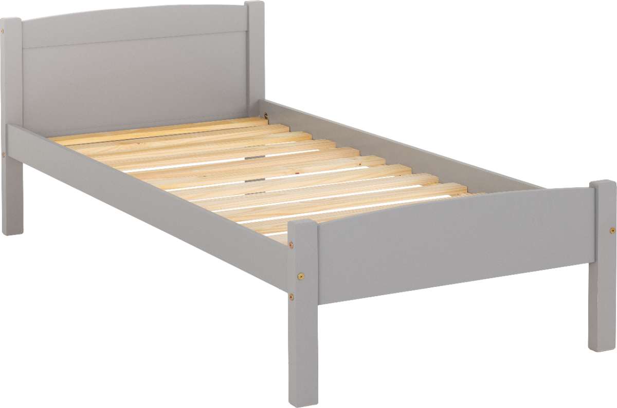 Amber 3' Single Bed Frame in Grey Slate no mattress