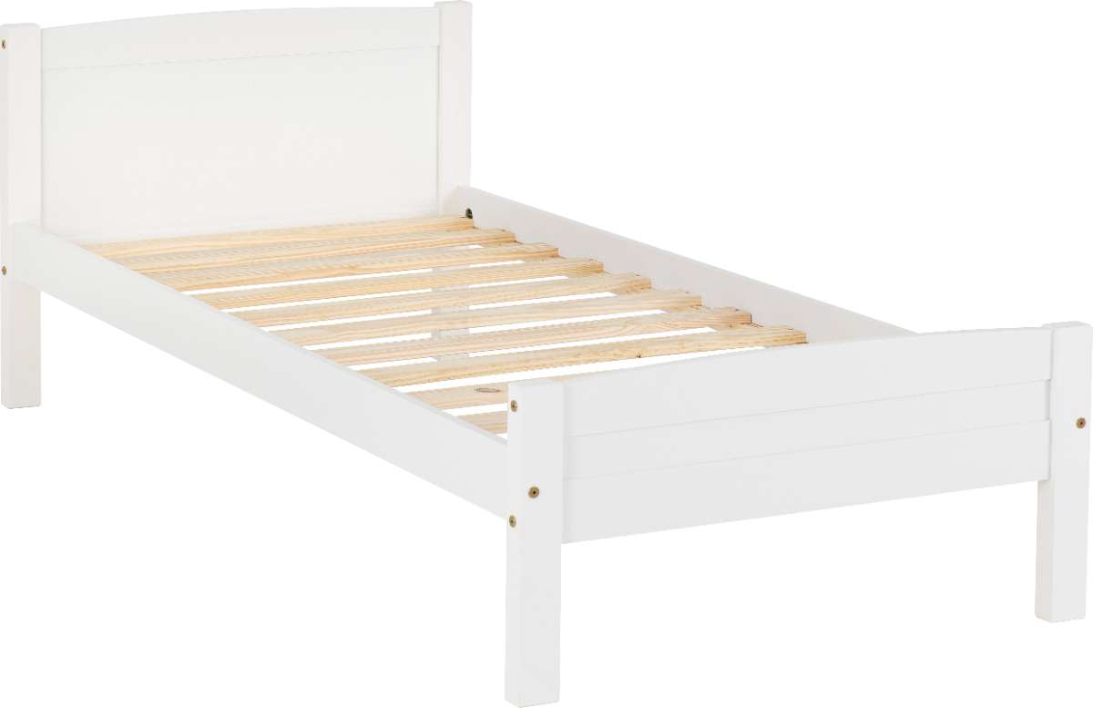 Amber Single Wooden Bed Frame - WHITE 2