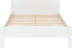 Amber Wooden 4'6" Double Bed Frame in WHITE front