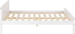 Amber Wooden 4'6" Double Bed Frame in WHITE side