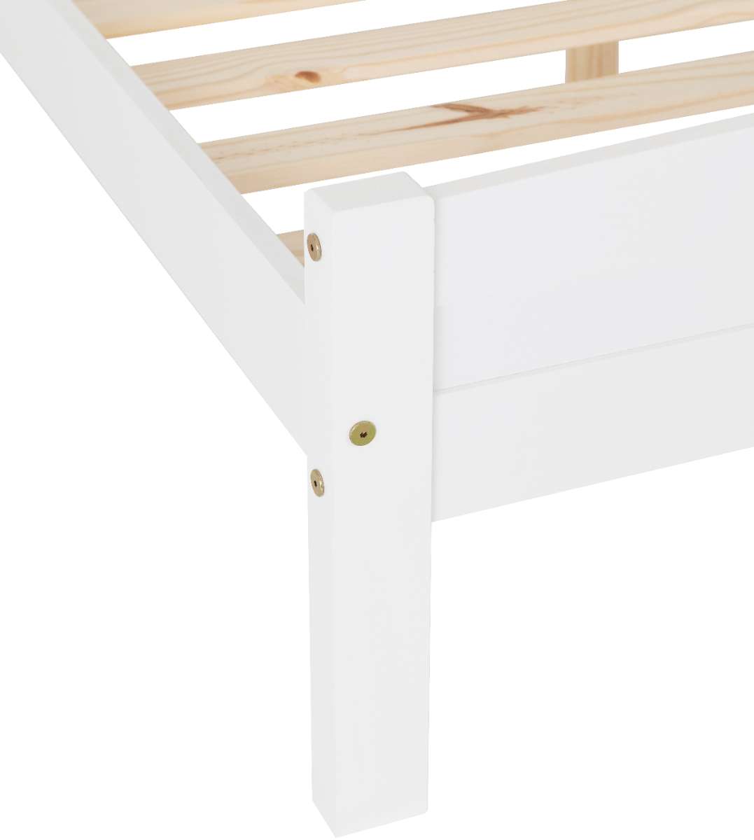 Amber Wooden 4'6" Double Bed Frame in WHITE leg