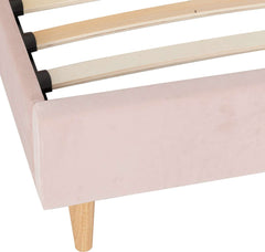 Amelia 3' Single Bed - PINK VELVET FABRIC