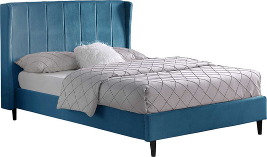 AMELIA 4'6" BED - BLUE VELVET FABRIC 2