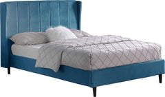 AMELIA 5' BED - BLUE VELVET FABRIC 1