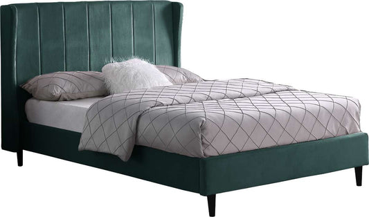 AMELIA 4'6" BED - GREEN VELVET FABRIC 2