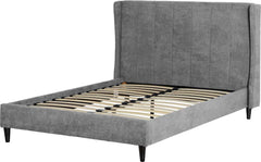 side 5' King Sized Bed Frame - DARK GREY FABRIC