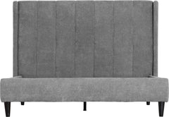 front 5' King Sized Bed Frame - DARK GREY FABRIC