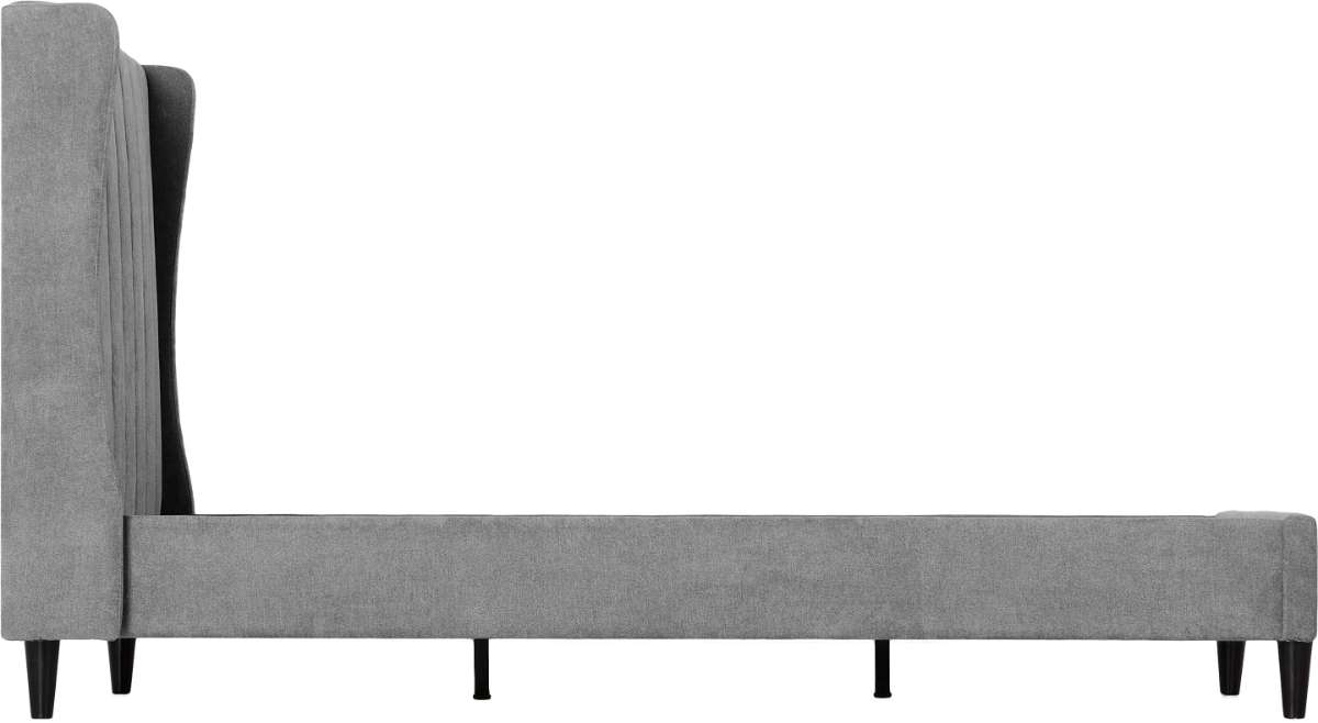 side 5' King Sized Bed Frame - DARK GREY FABRIC