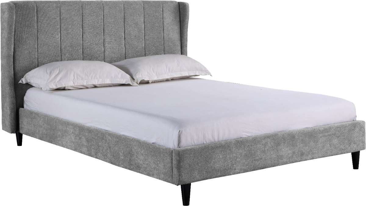 AMELIA PLUS 4'6" Double Storage Bed - DARK GREY FABRIC side