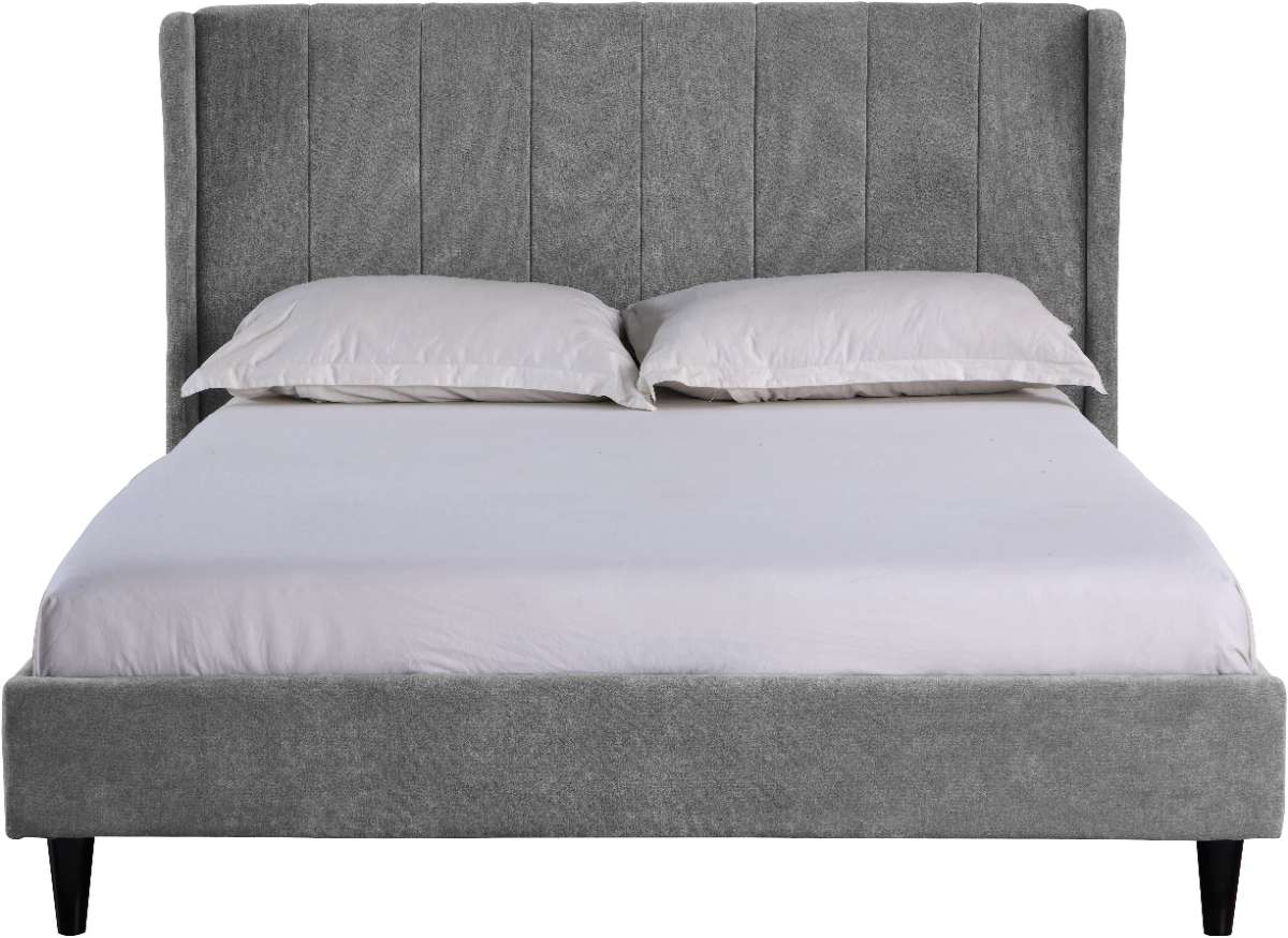 AMELIA PLUS 4'6" Double Storage Bed - DARK GREY FABRIC front