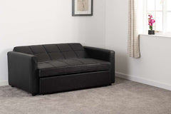 Astoria Sofa Bed - BLACK FAUX LEATHER