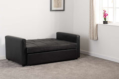 Astoria Sofa Bed - BLACK FAUX LEATHER