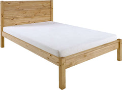 Barton 4'6" Double Bed - - Waxed Pine Wood