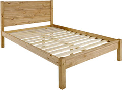 Barton 4'6" Double Bed - - Waxed Pine Wood