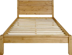 Barton 4'6" Double Bed - - Waxed Pine Wood