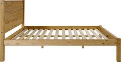 Barton 4'6" Double Bed - - Waxed Pine Wood