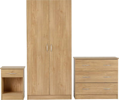 BELLINGHAM 2 DOOR WARDROBE - OAK EFFECT VENEER