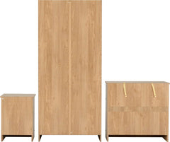 BELLINGHAM 2 DOOR WARDROBE - OAK EFFECT VENEER