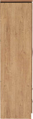 CHARLES 2 DOOR 2 DRAWER WARDROBE - OAK EFFECT VENEER WITH WALNUT TRIM