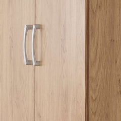 CHARLES 2 DOOR 2 DRAWER WARDROBE - OAK EFFECT VENEER WITH WALNUT TRIM