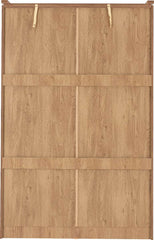 CHARLES 2 DOOR SLIDING WARDROBE - OAK EFFECT VENEER WITH WALNUT TRIM