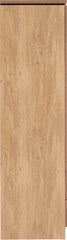 CHARLES 3 DOOR 2 DRAWER MIRRORED WARDROBE - OAK EFFECT VENEER WITH WALNUT TRIM