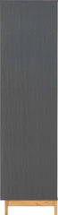 CLEVELAND 2 DOOR WARDROBE - WHITE/GREY METAL EFFECT