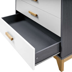 CLEVELAND 3 DRAWER CHEST - WHITE/GREY METAL EFFECT