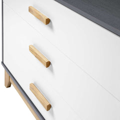 CLEVELAND 3 DRAWER CHEST - WHITE/GREY METAL EFFECT