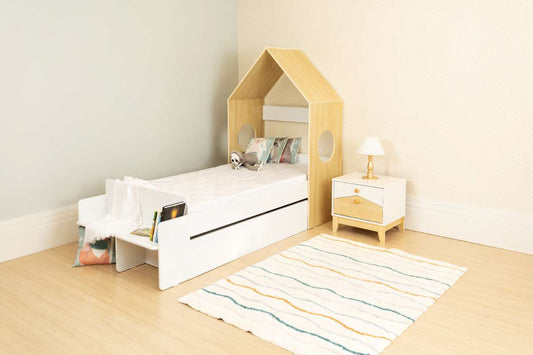 CODY 1 DRAWER HOUSE BED - WHITE/PINE EFFECT