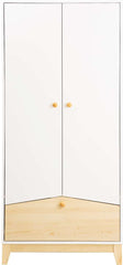 CODY 2 DOOR 1 DRAWER WARDROBE - WHITE/PINE EFFECT