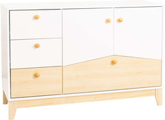 CODY 2 DOOR 4 DRAWER STORAGE UNIT - WHITE/PINE EFFECT