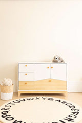 CODY 2 DOOR 4 DRAWER STORAGE UNIT - WHITE/PINE EFFECT