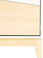 CODY 2 DRAWER BEDSIDE - WHITE/PINE EFFECT