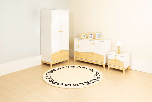 CODY BEDROOM SET - WHITE/PINE EFFECT