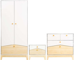 CODY BEDROOM SET - WHITE/PINE EFFECT