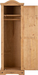 CORONA 1 DOOR WARDROBE - DISTRESSED WAXED PINE