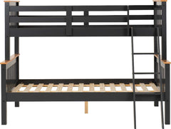 NEPTUNE TRIPLE SLEEPER Black BUNK BED - GREY/OAK