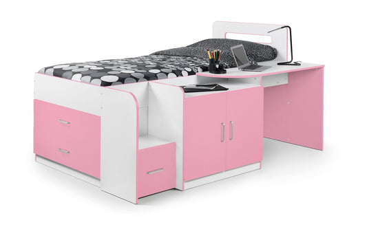 Pink Cookie Cabin Storage Mid Sleeper Bed