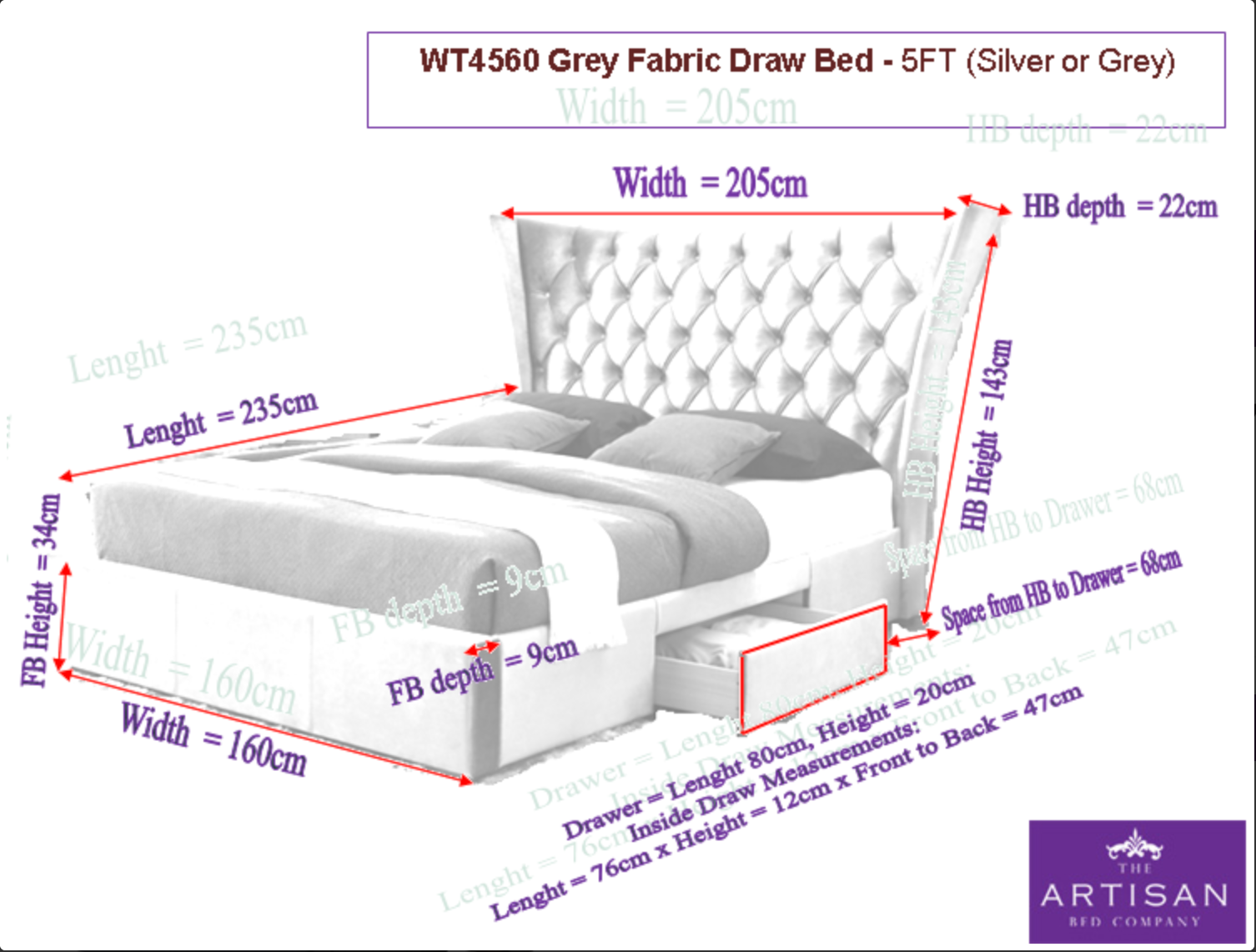 wing ottoman bed sizes