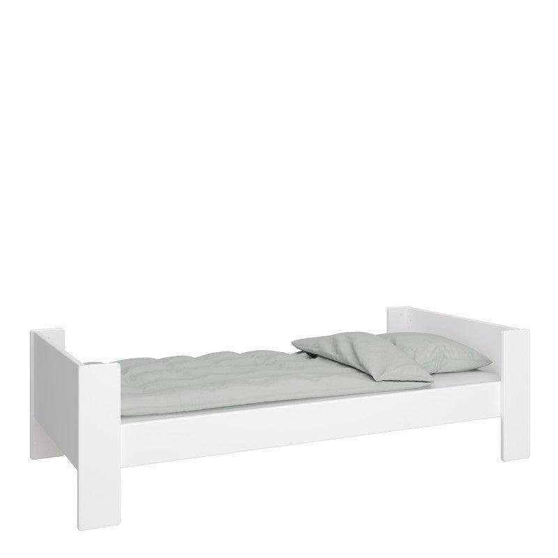 white wooden bed frame