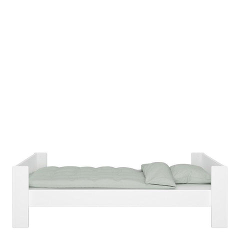 white 3' wooden bed frame