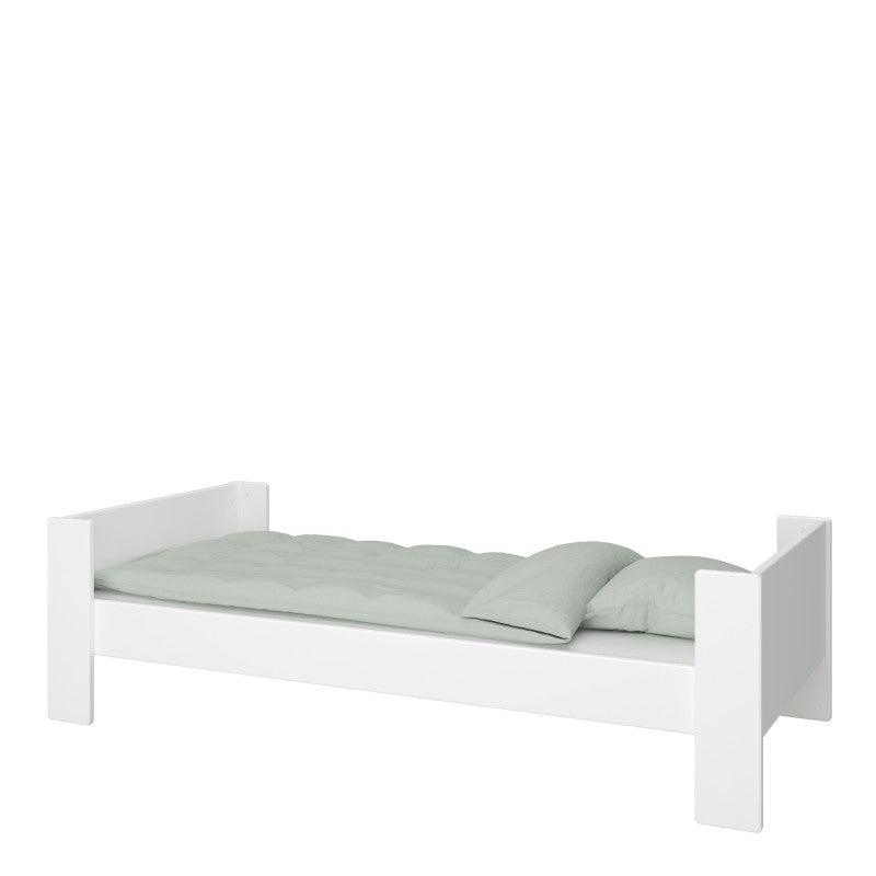 white single wooden bed frame