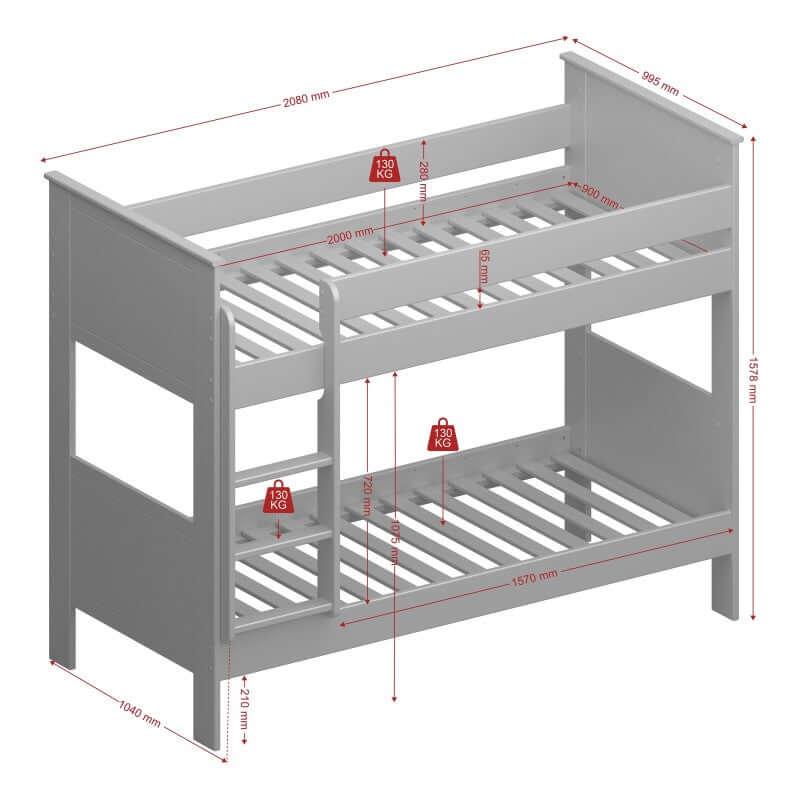 white wood bunk bed plan 2