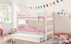 Pine Single Bunk Bed White 2