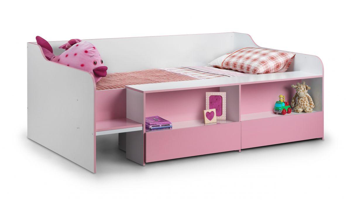 Low Sleeper Bunk Bed Pink Storage