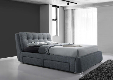 Four Side Draws Fabric Double Bed  Frame 2